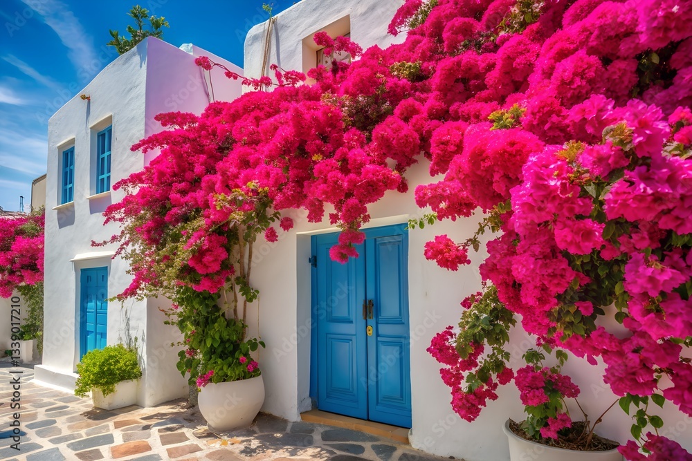 Naklejka premium traditional greek house