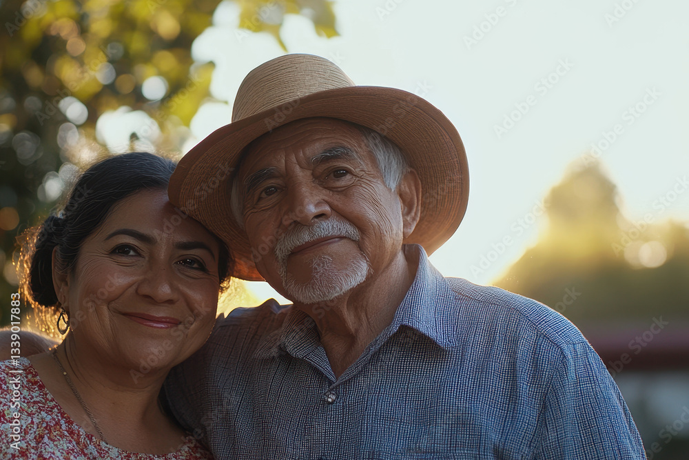 Fototapeta premium senior Hispanic couple enjoying outdoors