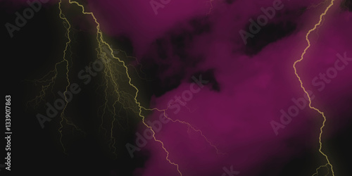 Mountainous Cumulus Clouds Boiling in the Summer Sky. White cloudiness, mist or smog overlay backgrounds. Wide sky and clouds dark tone. Dark cloud at evening sky with thunder bolt.