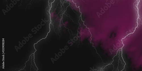 Mountainous Cumulus Clouds Boiling in the Summer Sky. White cloudiness, mist or smog overlay backgrounds. Wide sky and clouds dark tone. Dark cloud at evening sky with thunder bolt.