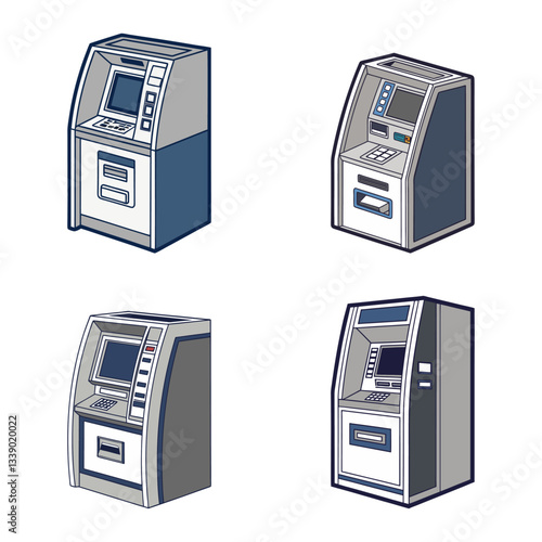 realistic vector atm icon. modern atm machine vector. sleek banking ui icon.