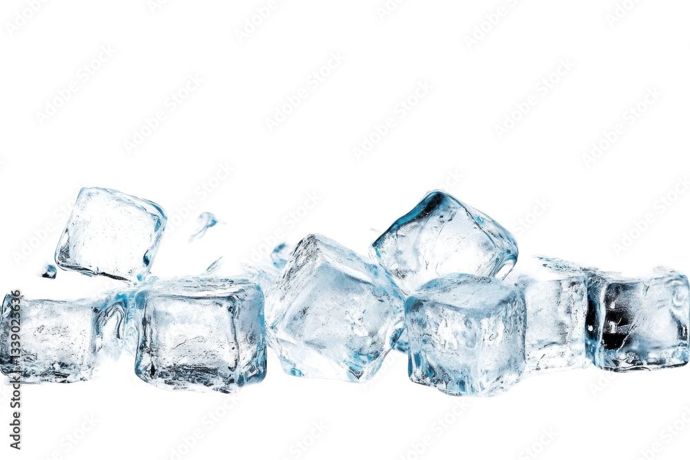ice cubes isolated on white background ice cubes isolated on white background