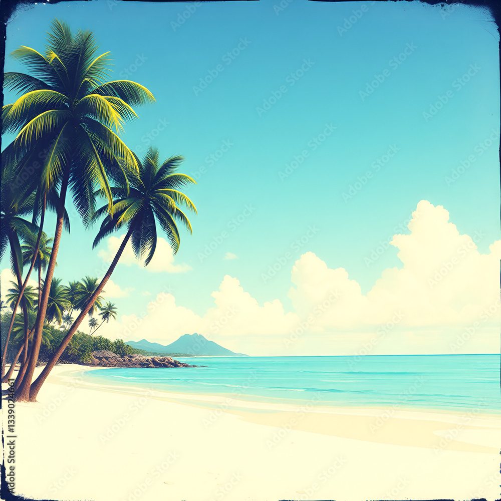 tropical beach with palm trees tropical beach with palm trees