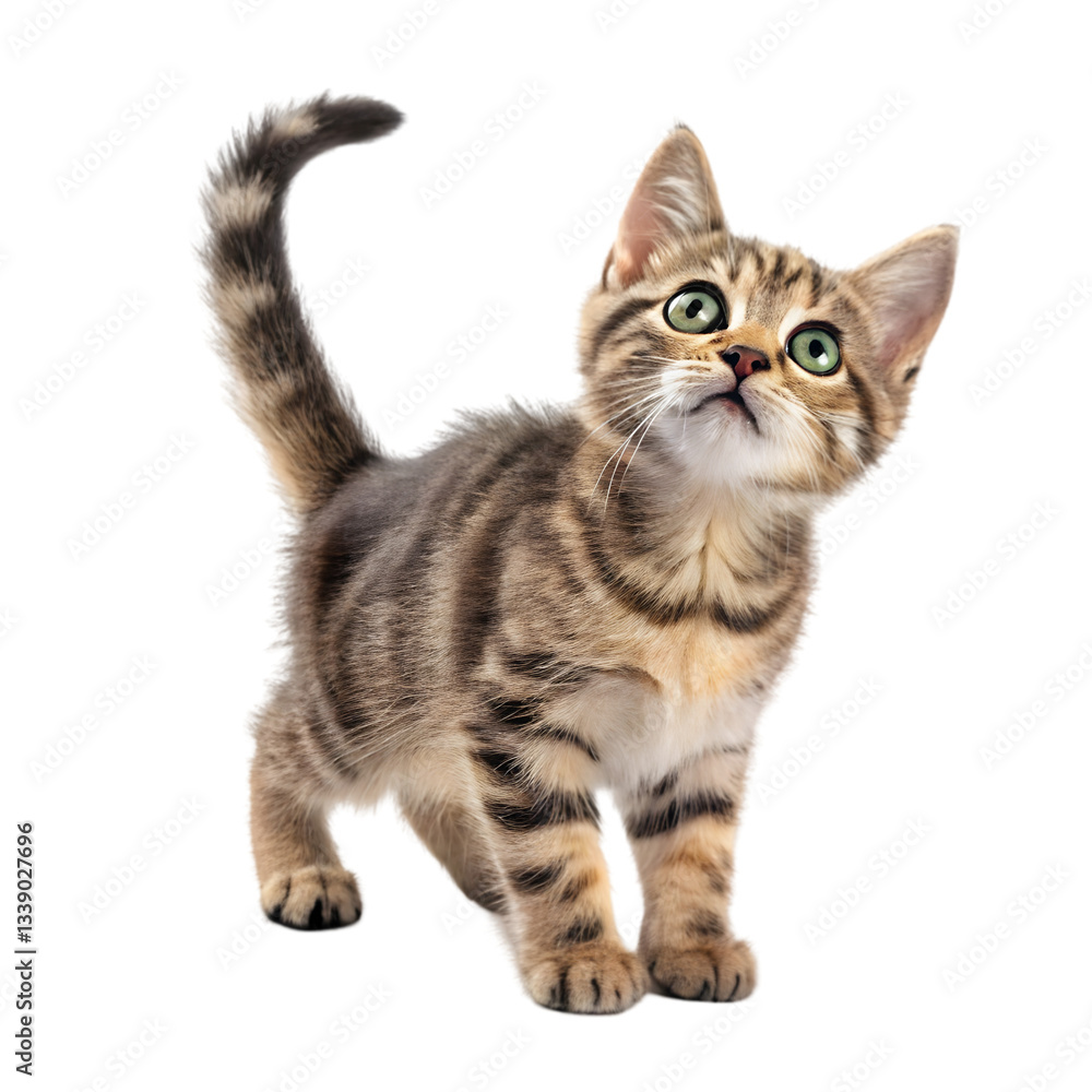 Fototapeta premium Adorable Kitten Image on transparent background
