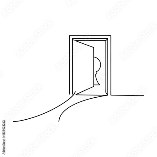 Open Door, Path, Opportunity, Journey, New Beginnings, Future, Success, Exploration, Single Line, Dr