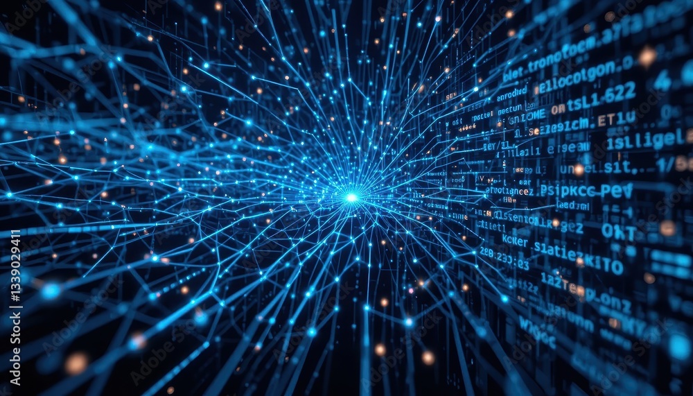 Obraz premium Data visualization tech lab digital art abstract environment perspective innovation