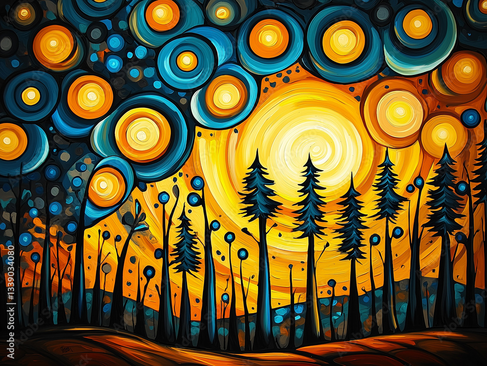 Obraz premium Sweeping brushstrokes convey movement and passion, while intricate details emerge in layered textures, adding depth and complexity.