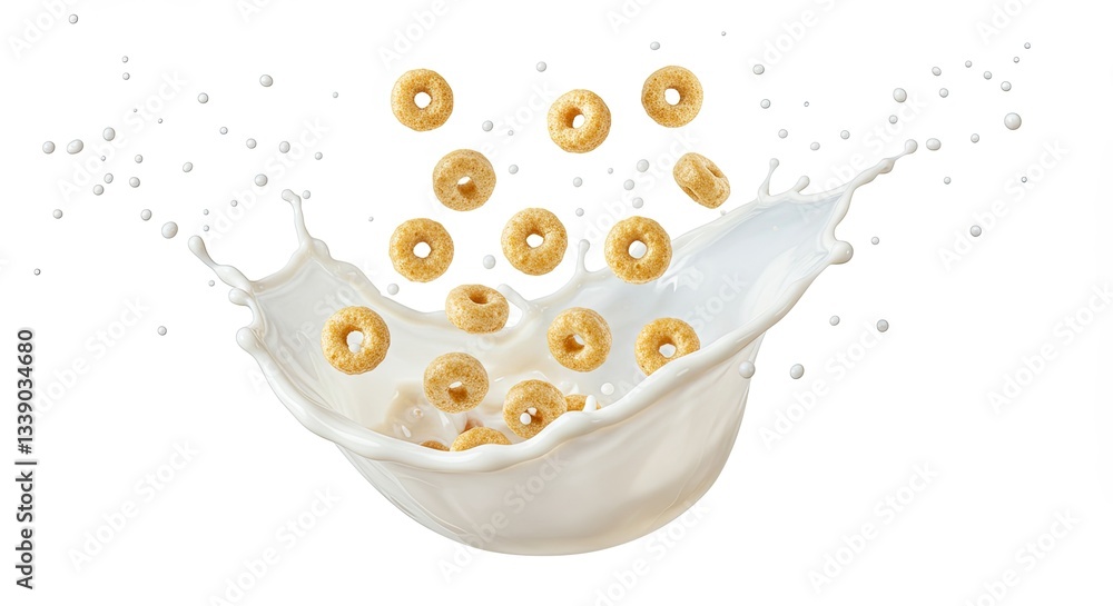A bowl of cereal is floating in milk A bowl of cereal is floating in milk