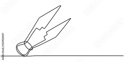 Gardening Pruning Shears or Cutters Single Line Drawing with Editable Stroke and Copy Space continuous one line drawing, Scissors Continuous Line Illustration, Minimalist vector illustration.