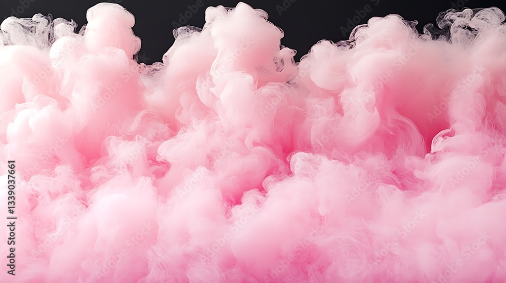 Fototapeta premium Pink smoke rising against black background. Use background