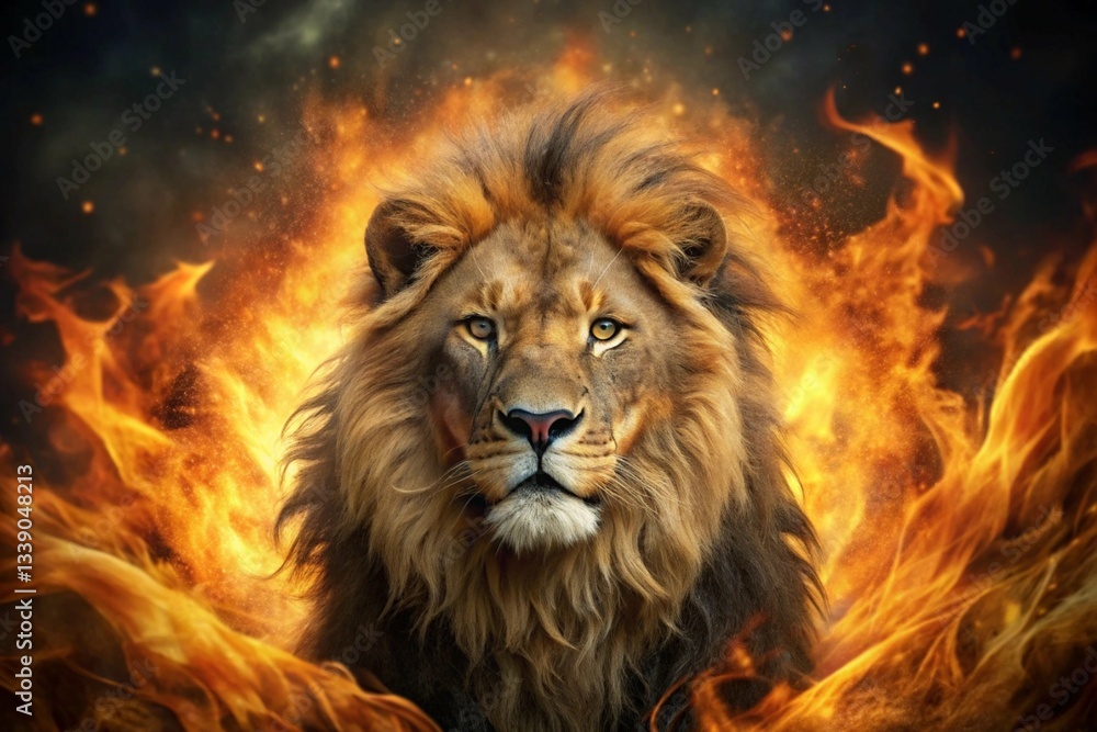 Fototapeta premium portrait of an angry lion