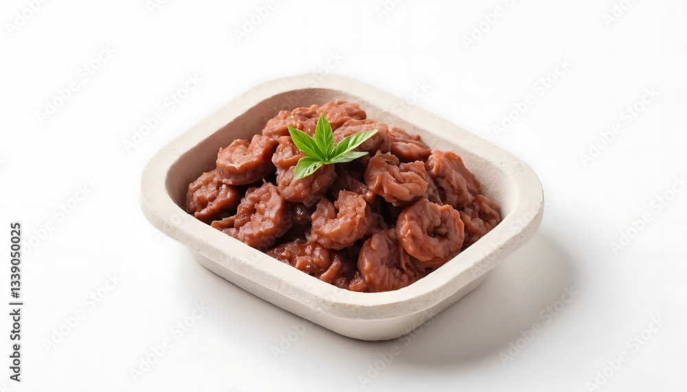 Delicious Pickled Shrimp Appetizer in Biodegradable Container with Basil Garnish Delicious Pickled Shrimp Appetizer in Biodegradable Container with Basil Garnish