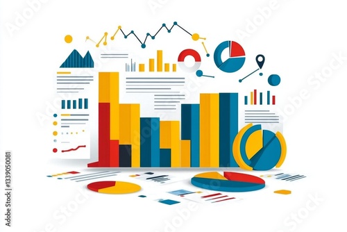 Online marketing background with website analytics
