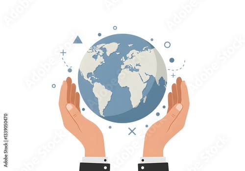 Wallpaper Mural Hands Protecting the Earth, a Symbol of Global Care Torontodigital.ca