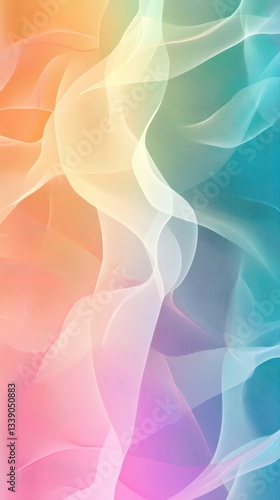 Modern linear rainbow pattern with delicate soft hues