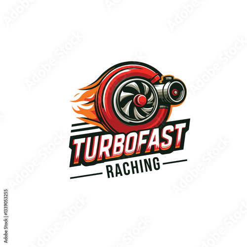 turbofast motor sports raching logo, motor sports logo vector. modern sports logo, supar fast logo
