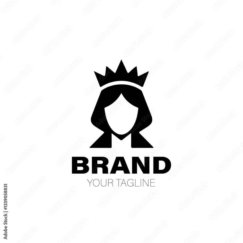 Fototapeta premium Queen Logo. Queen Logo Design. Queen Logo Brand. Queen Logo Vector Design Isolated on White Background