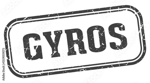 gyros stamp. gyros rectangular stamp on white background