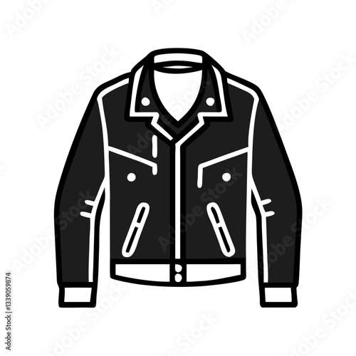 Black leather biker jacket icon