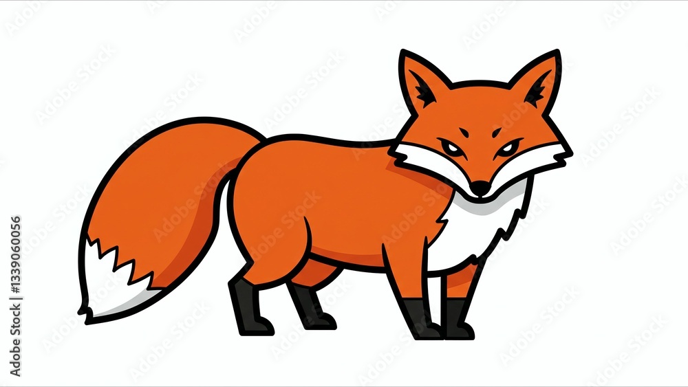 Obraz premium Fox Cartoon Illustration