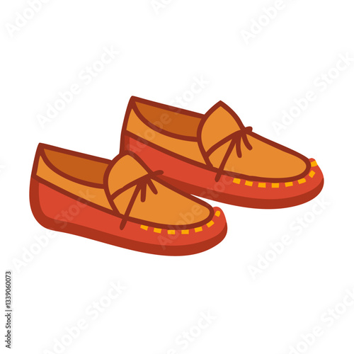 Brown leather moccasins icon