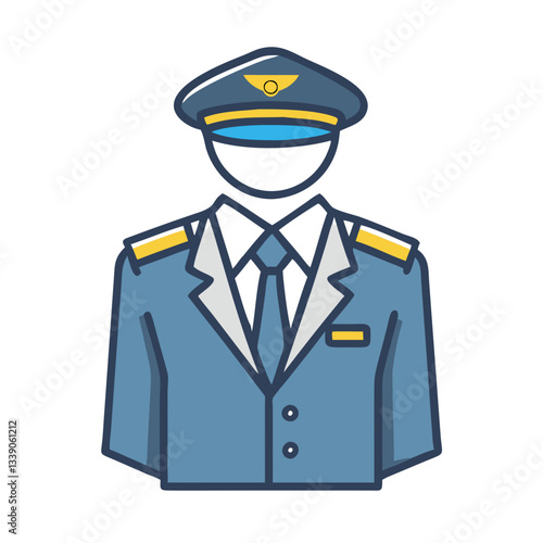 Airline captain uniform icon