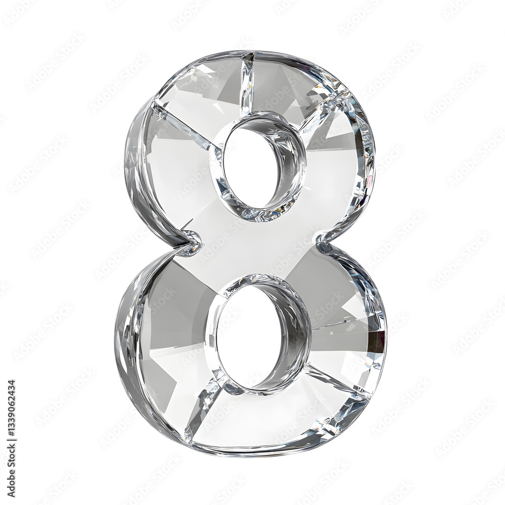 Diamond glass crystal creative number 8 Diamond glass crystal creative number 8