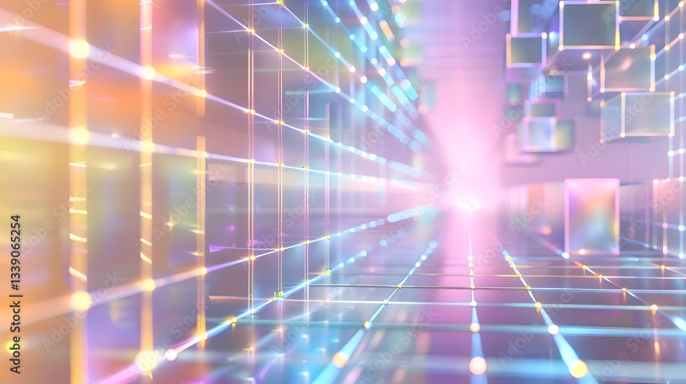 Captivating holographic grid pattern with iridescent neon reflections forming a sleek high tech and futuristic abstract interface design Seamless digital visualization with glowing Captivating holographic grid pattern with iridescent neon reflections forming a sleek high tech and futuristic abstract interface design Seamless digital visualization with glowing