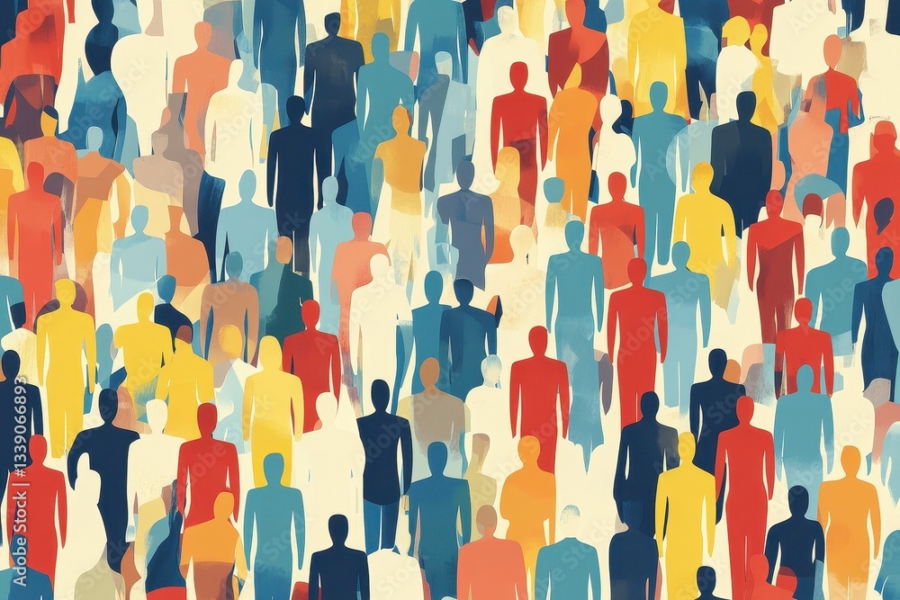 A Colorful Crowd of People