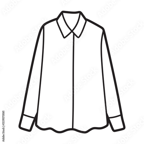 simple women's long sleeve shirt, black and white