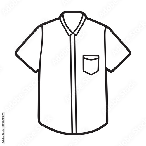short sleeve shirt with pocket black and white