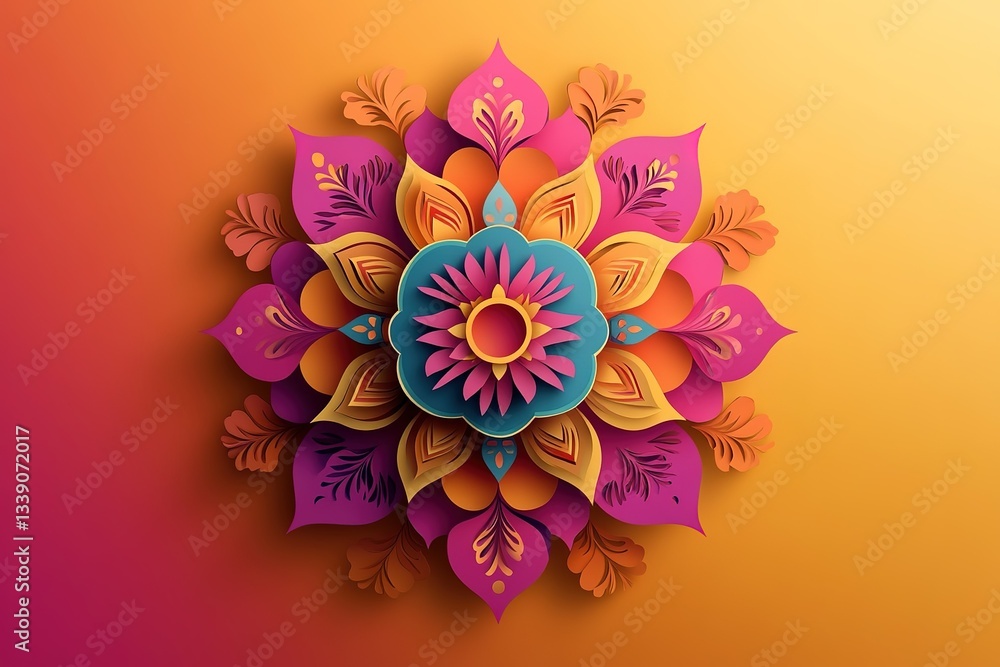 Happydiwali rule of third. Paper Graphic of Indian Rangoli. Rangoli - A traditional Indian art of decorating the entrance to a house.diwali rule of third festival holiday Happydiwali rule of third. Paper Graphic of Indian Rangoli. Rangoli - A traditional Indian art of decorating the entrance to a house.diwali rule of third festival holiday