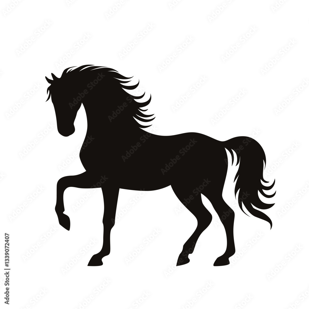 Horse silhouette vector illustration on white background Horse silhouette vector illustration on white background