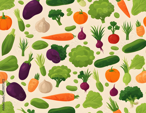 Flat vector background illustration of vegetables background