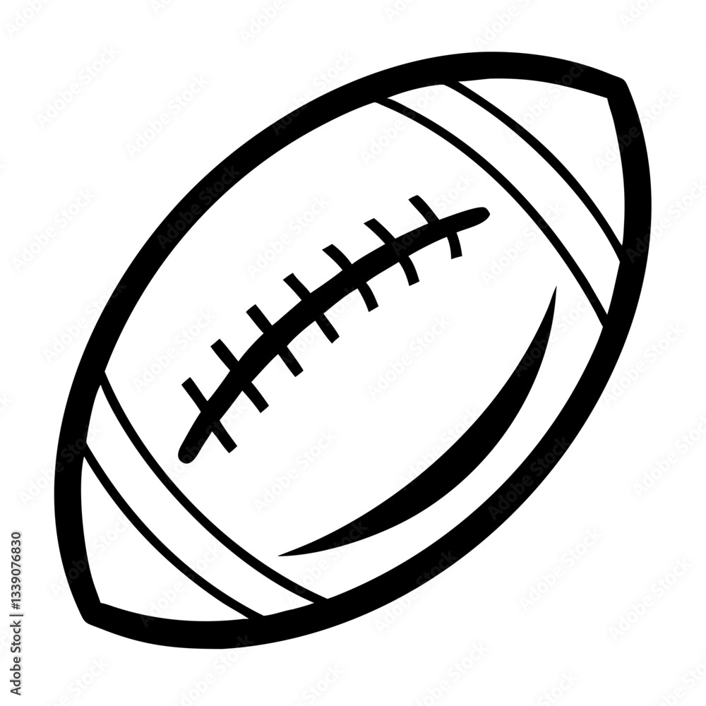 American football icon in black and white American football icon in black and white