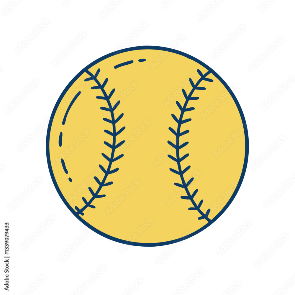 Softball ball icon in simple vector illustration Softball ball icon in simple vector illustration