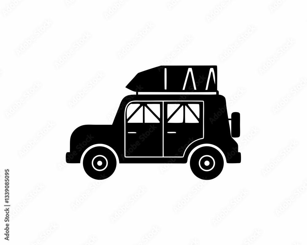 Fototapeta premium creative details Road Trip Car Icon vector illustration