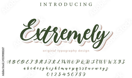 Extremely Font Stylish brush painted an uppercase vector letters, alphabet, typeface