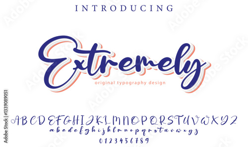 Extremely Font Stylish brush painted an uppercase vector letters, alphabet, typeface