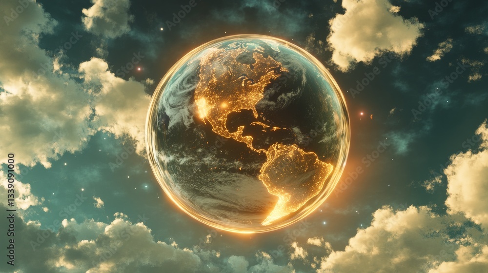 Golden Earth in a Cosmic Sky Golden Earth in a Cosmic Sky
