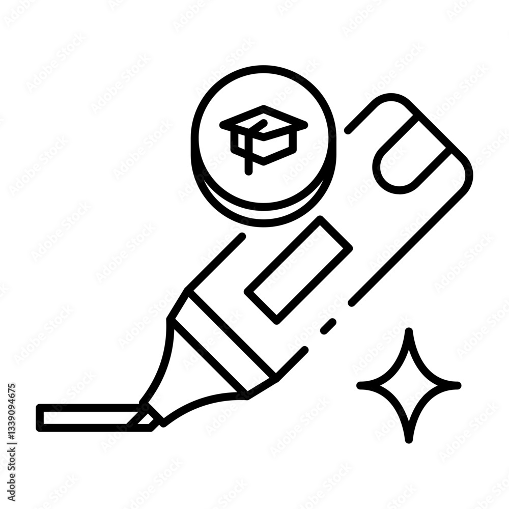 This Highlighter icon is suitable for School, College, Education, etc This Highlighter icon is suitable for School, College, Education, etc