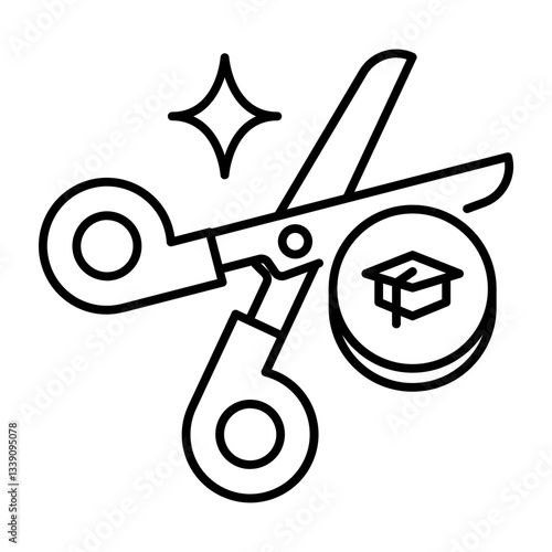 This Scissor icon is suitable for School, College, Education, etc