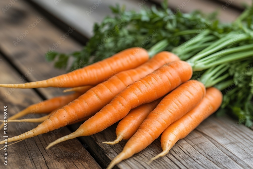 Fresh Organic Carrots on Rustic Wooden Table Fresh Organic Carrots on Rustic Wooden Table