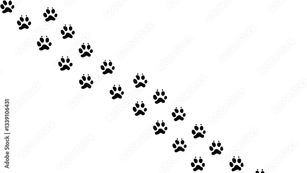 White Paw Prints on a Black Background A Scattering of Animal Tracks White Paw Prints on a Black Background A Scattering of Animal Tracks