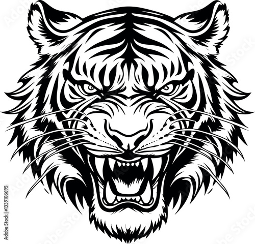 Tiger Vector Illustration | High-Quality Wild Animal Artwork