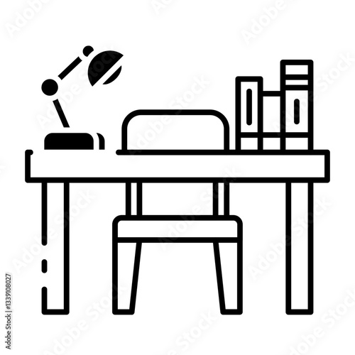 This Desk icon is suitable for School, College, Education, etc