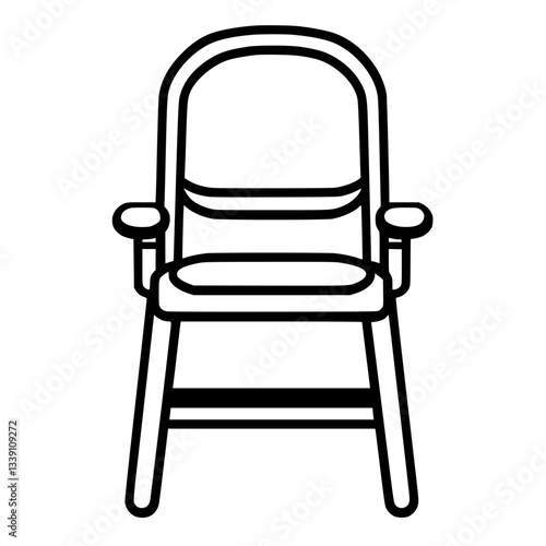 High chair used for feeding infants in a home setting with wooden furniture in a cozy dining area