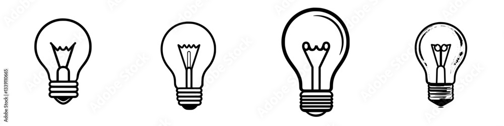 Different styles of light bulbs depicting evolution in design and technology for home lighting solutions Different styles of light bulbs depicting evolution in design and technology for home lighting solutions