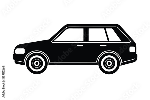 black car isolated on white
