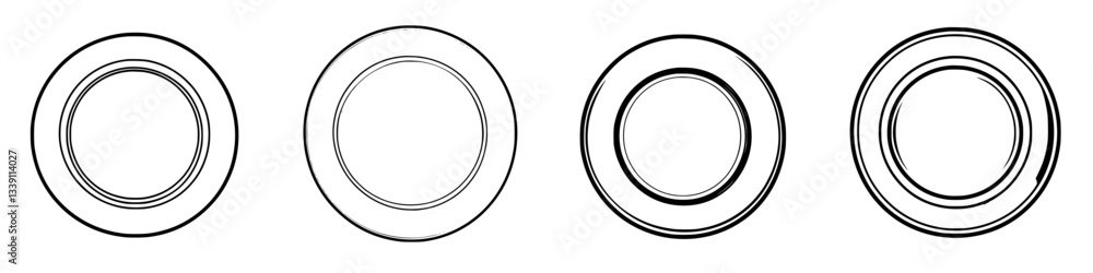 Circular patterns displayed in a sequence of four, showcasing varying sizes and designs evoking simplicity and elegance Circular patterns displayed in a sequence of four, showcasing varying sizes and designs evoking simplicity and elegance